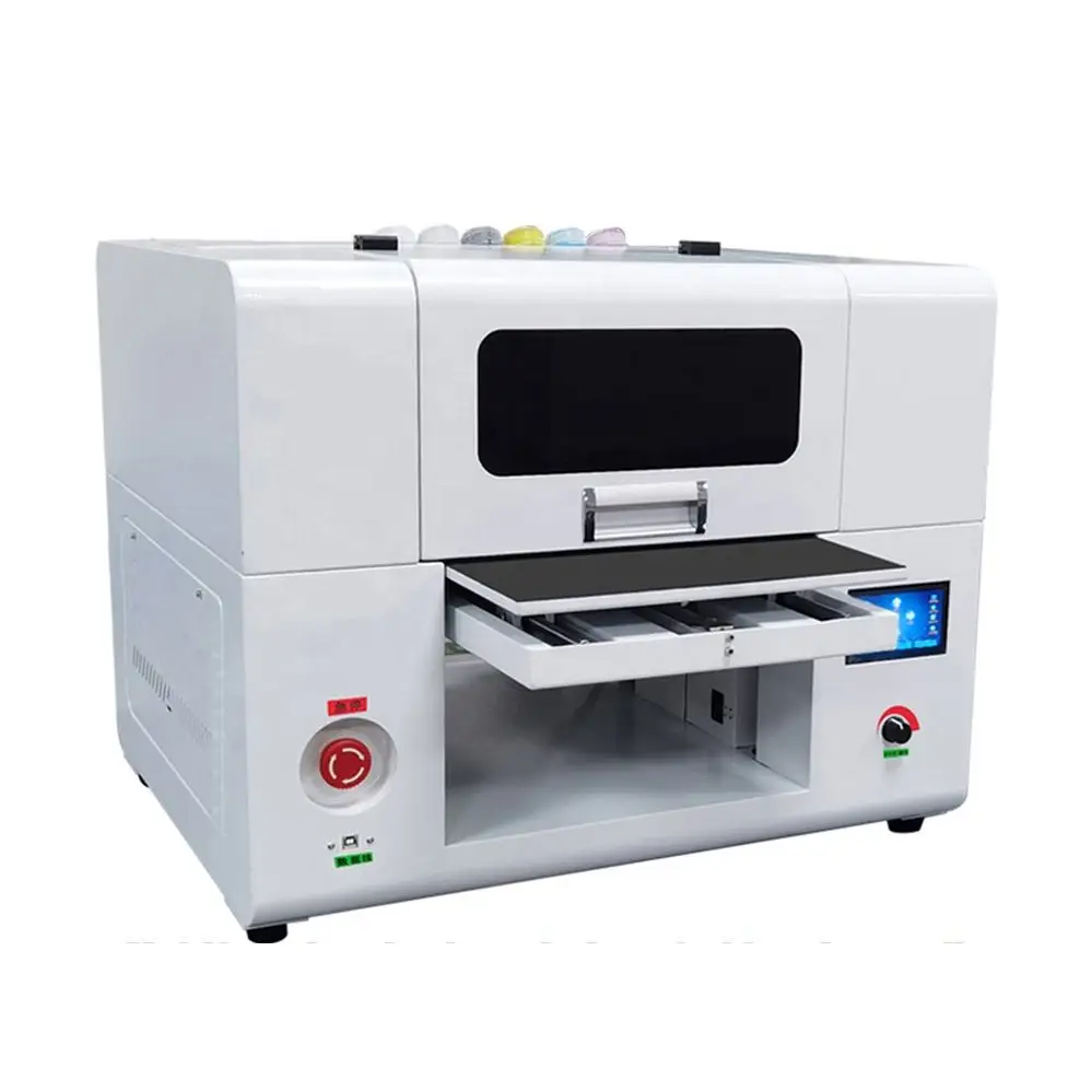 UV DTF Printer Full Set AB Film Sticker Printing Automatic A3 A4 UV Flatbed Varnish Printer For Phone Case Bottle Glass Metal