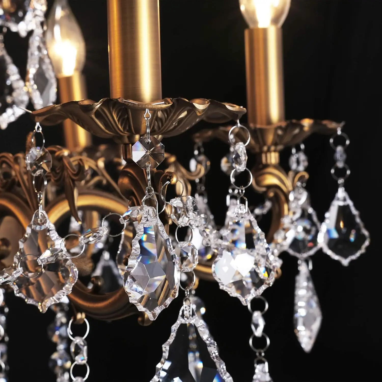 Crystal Chandeliers Chandelier 6 Lights Island Lighting Candle Pendant Ceiling Light Fixture for Dining Room Living