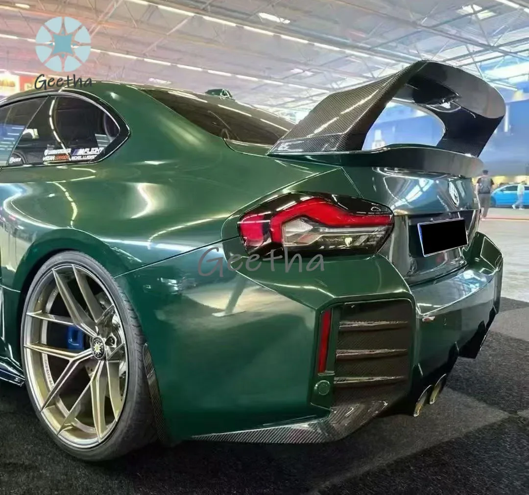 

For New for M2 G87 A-N Dry Carbon Fiber Rear Trunk Wing Tail Spoiler Lip with Exhaust Cut-Outs
