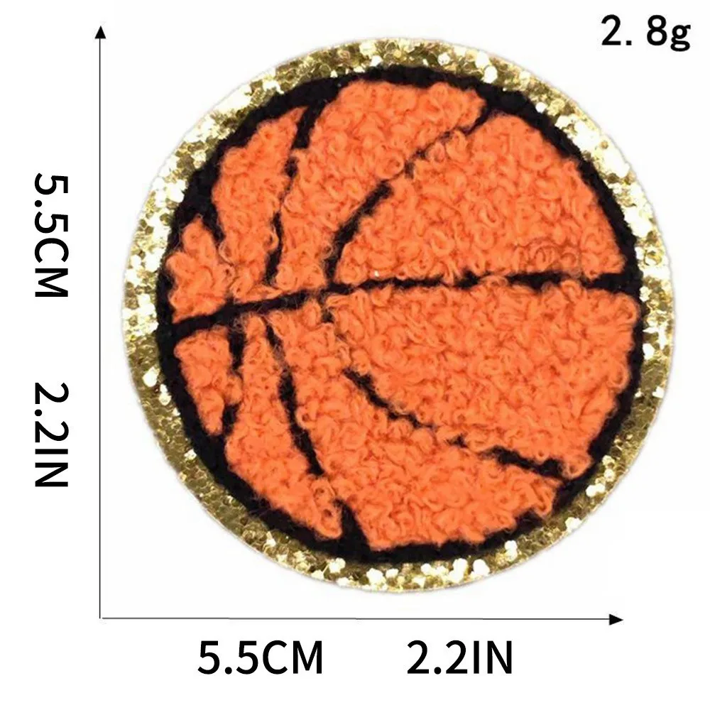 5PCS Balls Game Clothing Iron on Patches Embroidered Baseball Basketball Applique Towel Volleybal Football Chenille