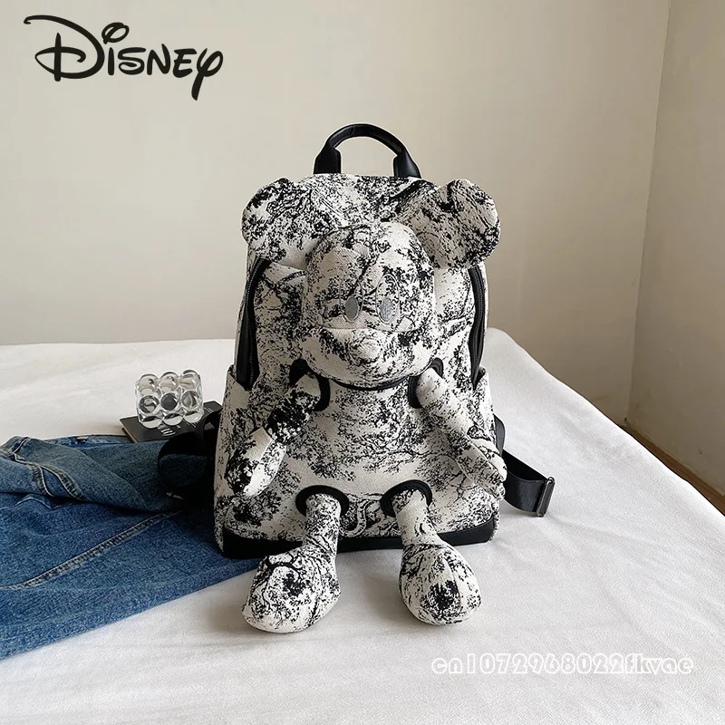 Disney-mochila de Mickey para hombre y mujer, con dibujos animados de gran capacidad morral, de alta calidad, a la moda, para estudiantes, novedad