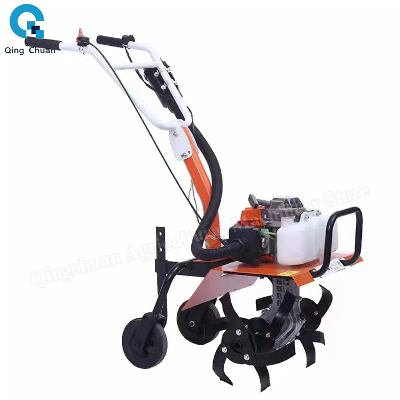 Small Gasoline Micro Cultivator Gasoline Multi-function Minitype Rotary Tiller Machinery Agricultural Garden Tools