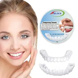 Carillas reutilizables con ajuste cómodo, dientes de sonrisa hermosa, dientes temporales para dientes teñidos con chip faltantes