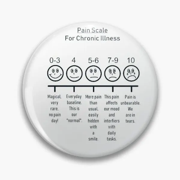 Chronic Illness Pain Scale Soft Button Pin Cute Women Collar Decor Clothes Badge Metal Cartoon Hat Gift Brooch Funny Lover