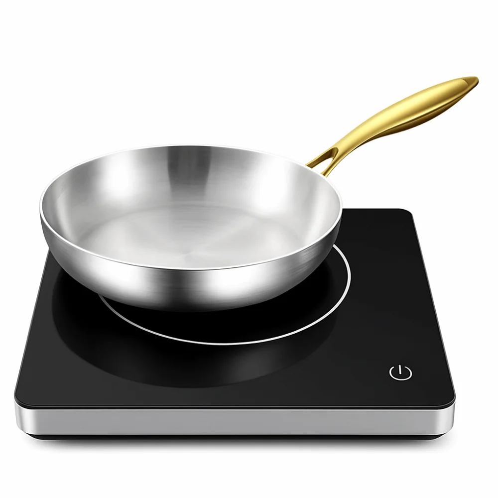 

Household 316 Stainless Steel Uncoated Frying Pan Non-stick Universal Frying Wok with Lid Saucepan Stove