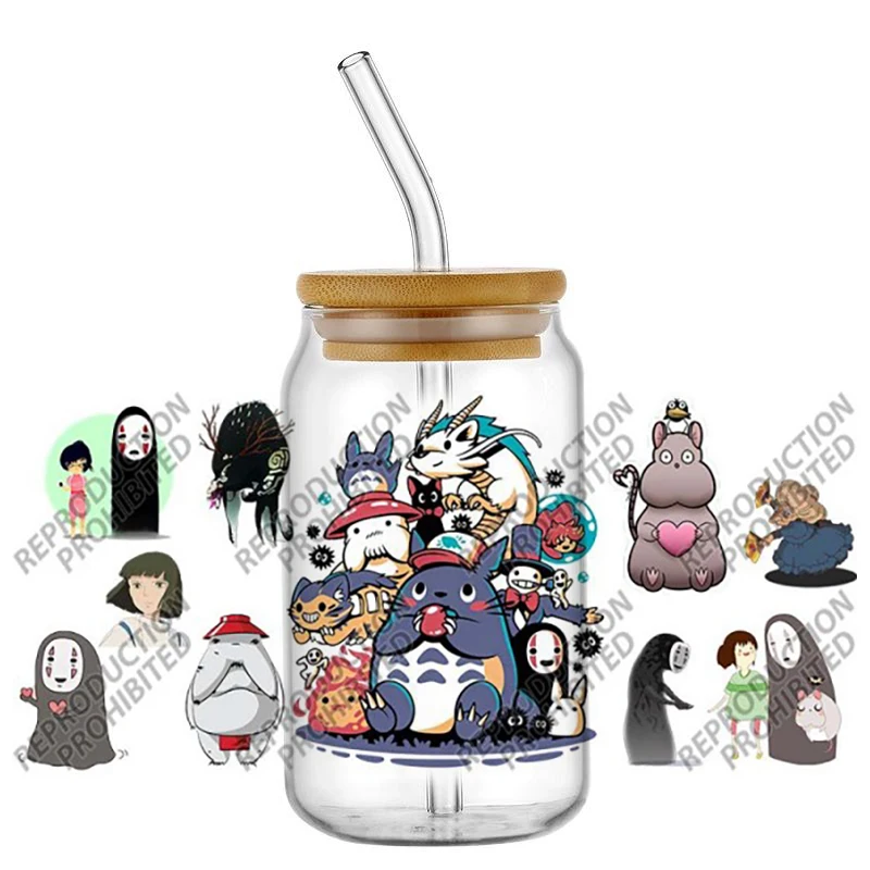 Japanese anime 16oz Sticker Cup Cool Personalize UV Wrap Transfer Sticker Custom Label DIY Logo Selfadhesive Waterproof