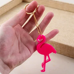 hot pink acrylic flamingo keychain