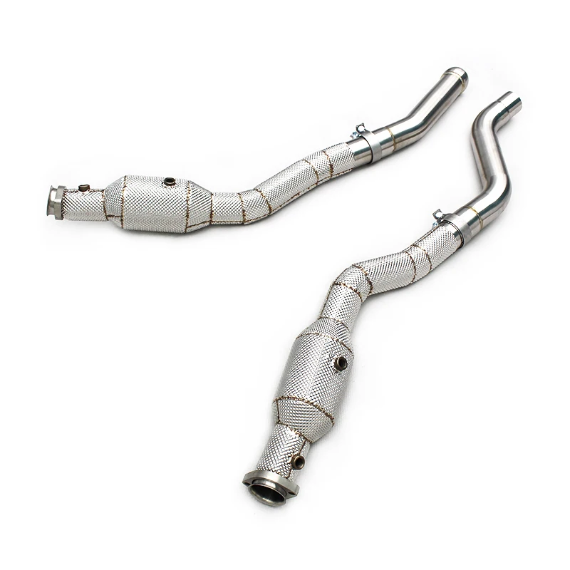 Custom Turbo Catted Downpipe For Mercedes-Benz GLS63 AMG W166 5.5T 2015-2019 Boska SS304 Exhaust High Flow Downpipe