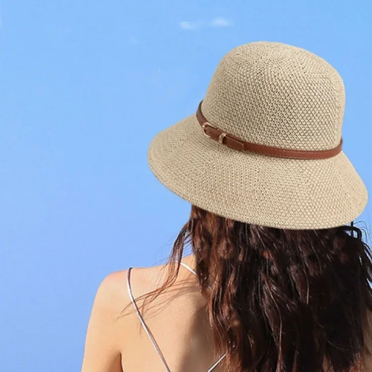 

Summer Women's Hollow Out Bucket Hat - Fashion Knitted Hat, Stylish Wide Brim Cap, Trendy Ins Windbreaker Beach Hat