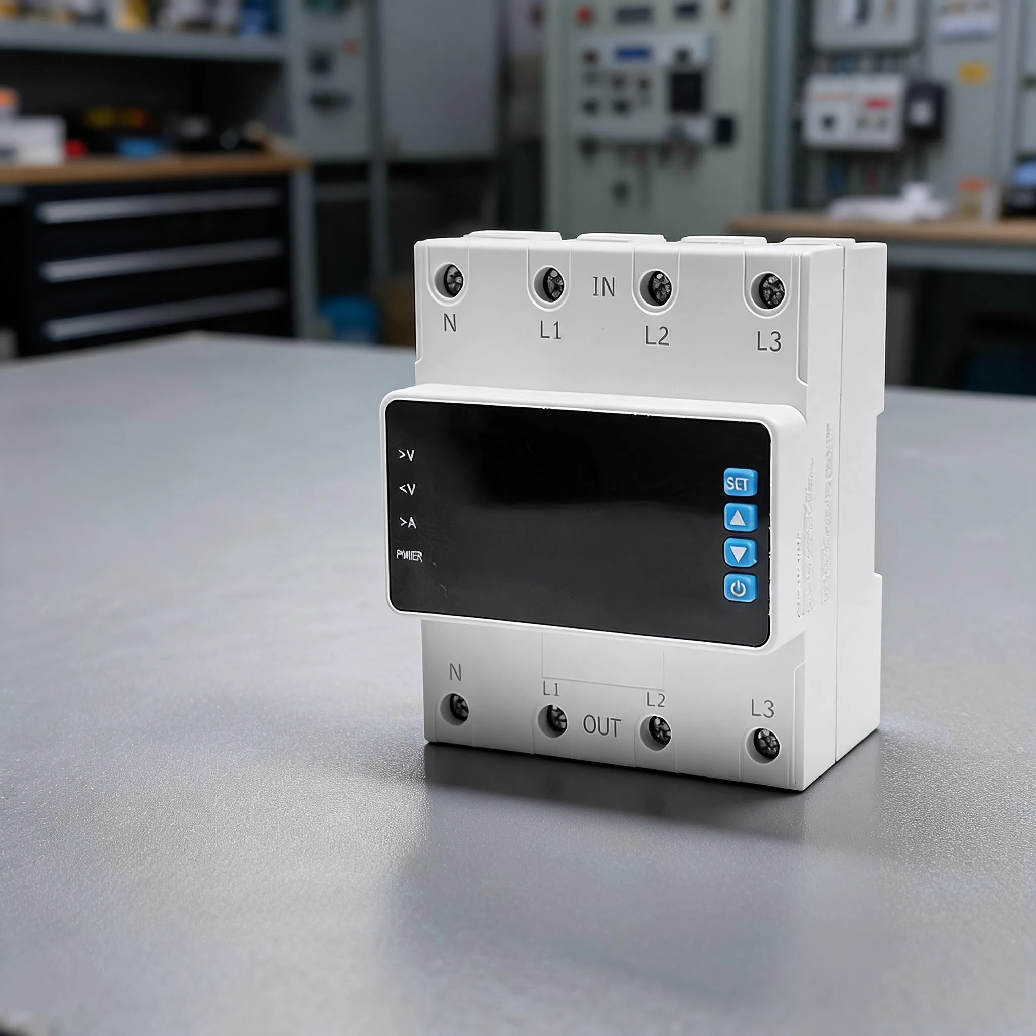Adjustable Overvoltage Undervoltage and Overcurrent Protection Device for Three-Phase AC Systems with Rail Installation — купить у AliExpress WW
