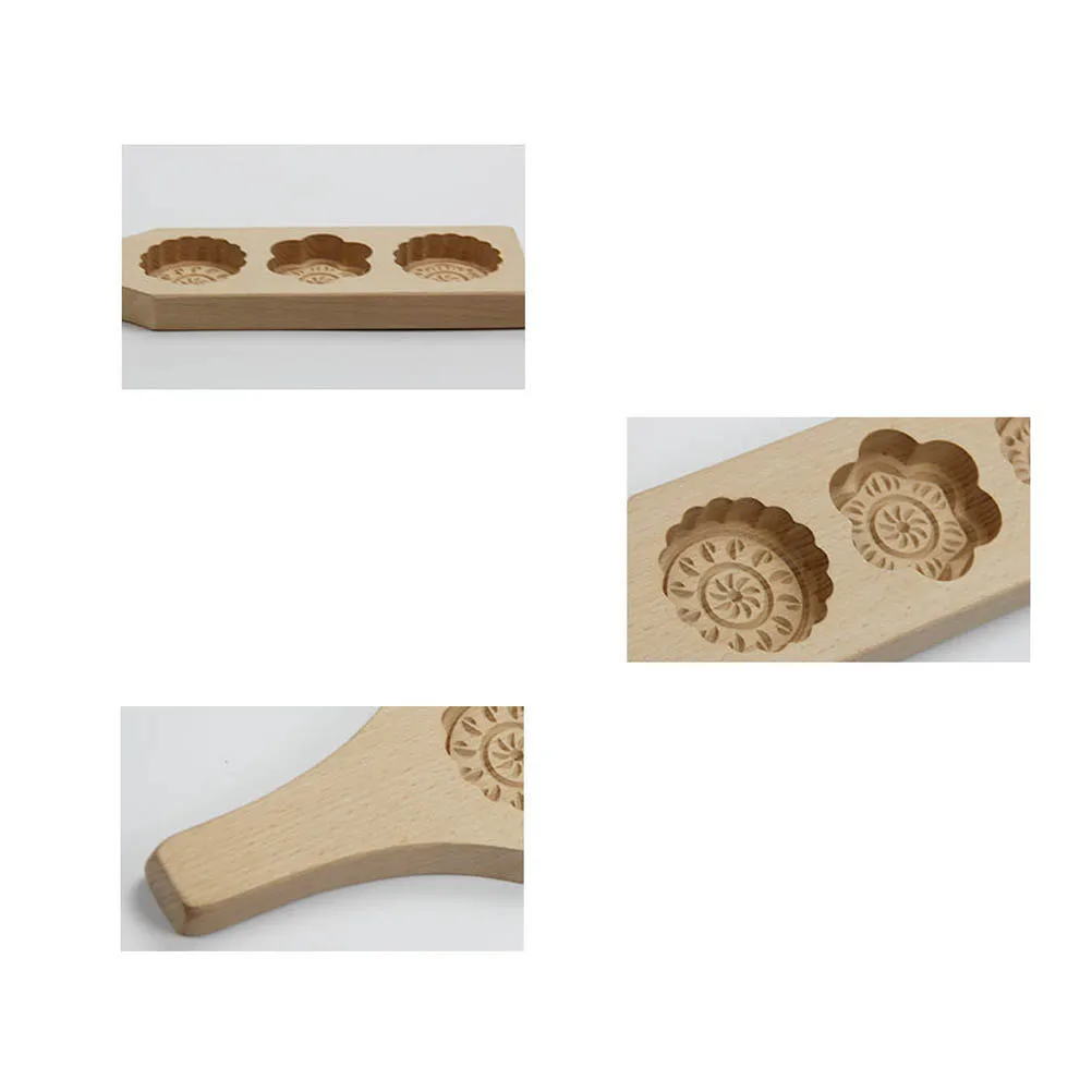 

Flower Shape Wooden Molds Eco-Friendly For Chocolate Biscuits Reusable Baking Craft Muffin Cup Mold