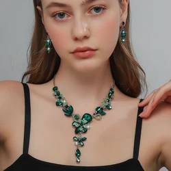 European and American necklace earring set, high-end two-piece set, wedding dress, foreign trade, cross-border supply