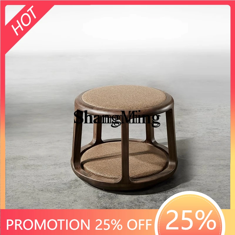 

SM Chinese tea stool Zen solid wood stool meeting guests simple fabric soft stool