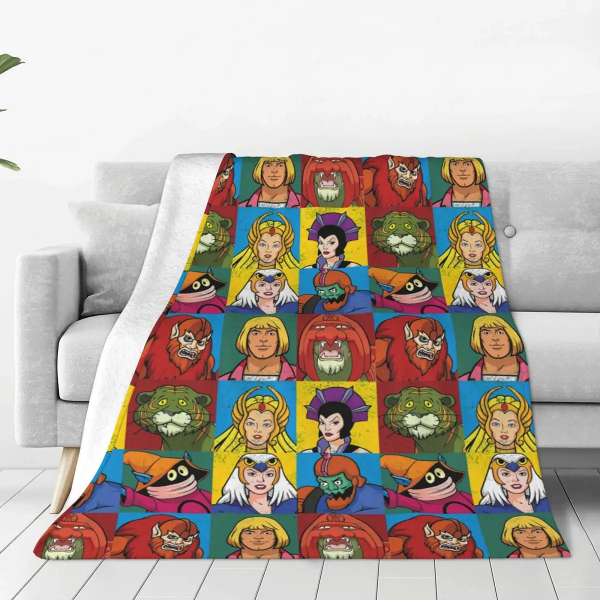 He Man And Friends Blankets Masters Of Universe Skeletor Heman 80s Cartoon Flannel Warm Throw Blankets for Coverlet Summer