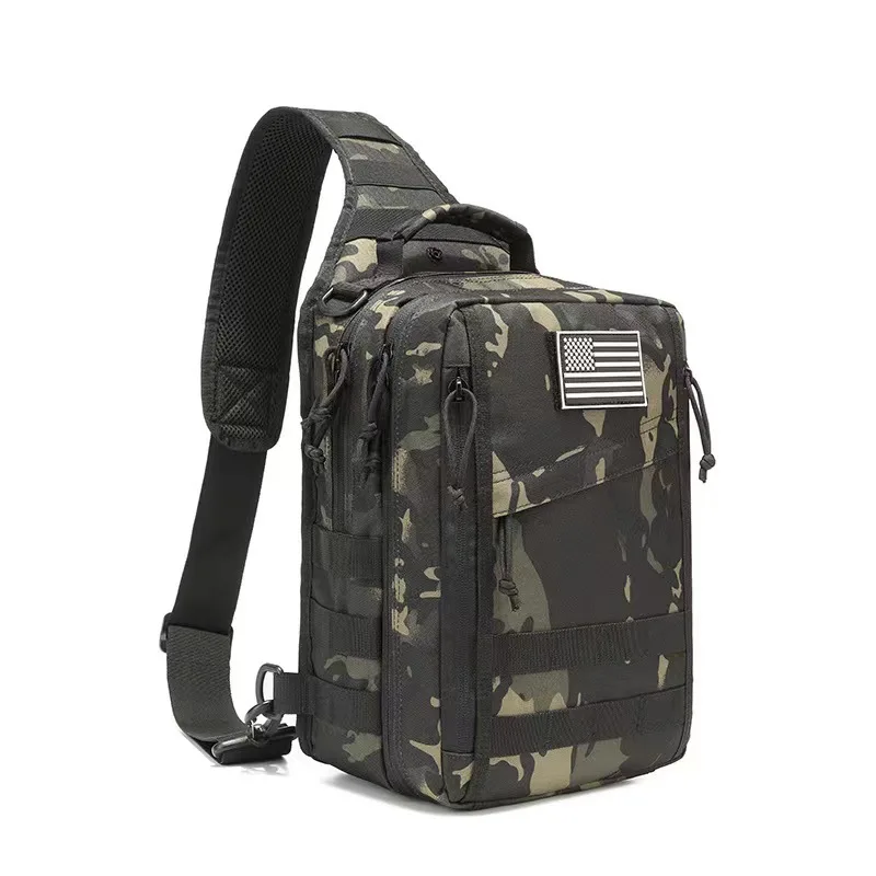 2026 New Waterproof Oxford Tactical Chest Pack Multi-Functional Camo Sling Bag for Cycling & Outdoor Sports Crossbody Bags
