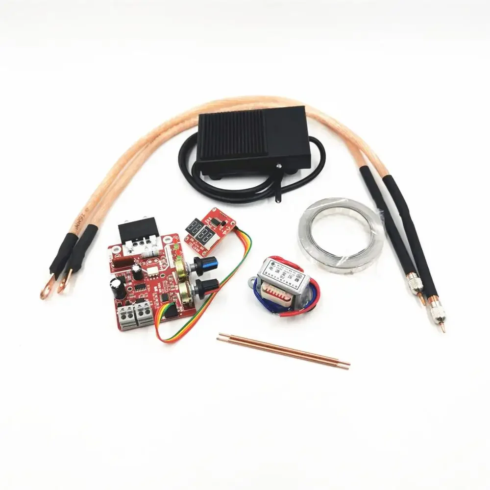 NY-D01 battery spot welding machine digital display control board 100A with spot welding pen, 9V transformer, metal foot pedal
