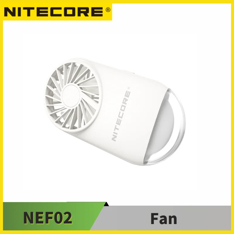 NITECORE NEF02 Ultra lekki Pocker wentylator USB rrcharowany o niskim poziomie hałasu 40db-60db Bulit-in 1200mAH bateria