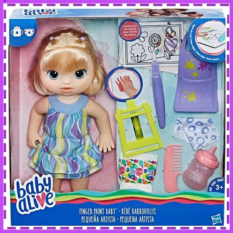 Hasbro Baby Alive Finger Paint Baby PVC Christmas Gifts or Collection Original Anime Action Figure Model Toys in Shelf