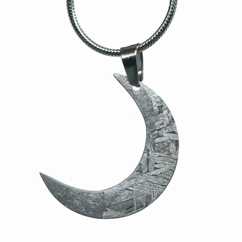 Muonionalusta Meteorite Slice Pendant Authentic Iron Meteor Necklace Natural Space Rock Gemstone Collectible Jewelry -LK660