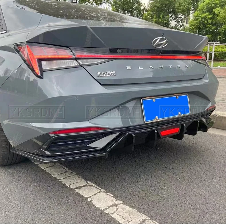 For Hyundai Elantra Avante CN7 2020 2021 2022 Rear Spoiler Rear Diffuser Bumper Lip Body Kit Accessories