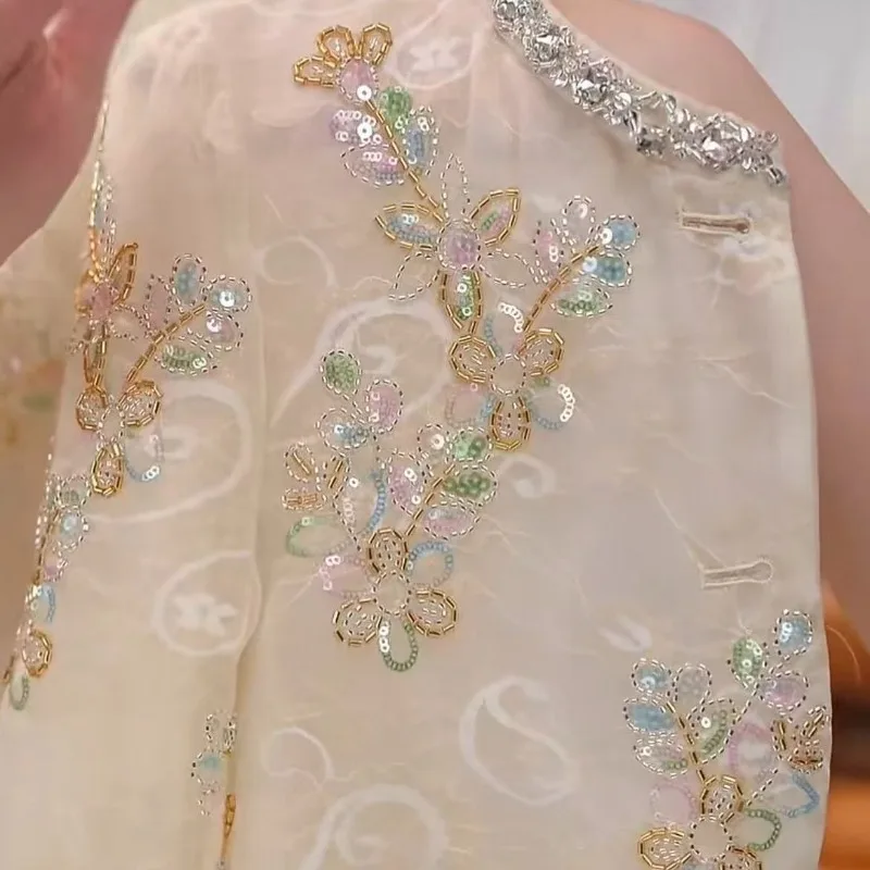 

Новая женская укороченная куртка в китайском национальном стиле с вышивкой, элегантная, ароматная, премиум-версия, новинка 2026 года