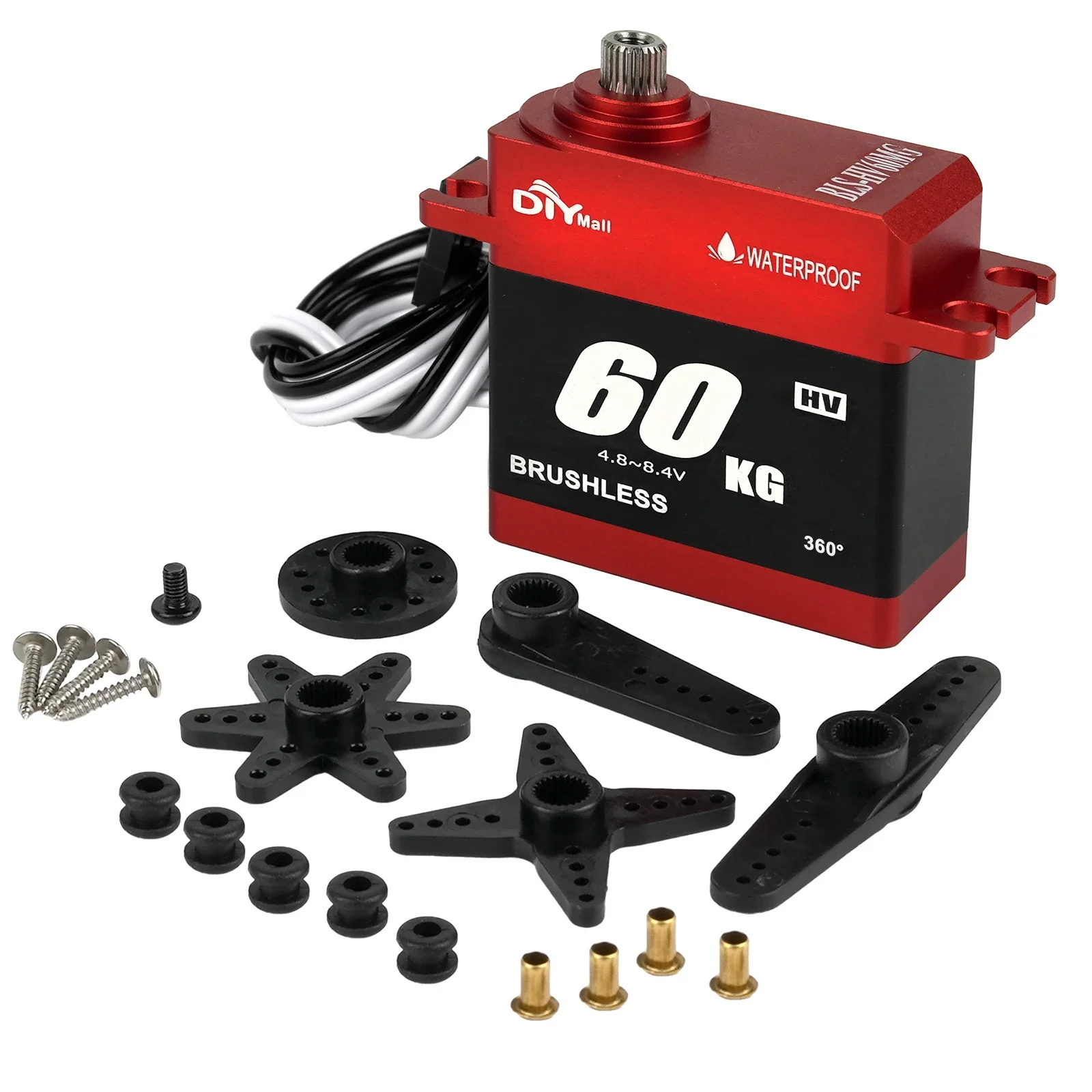 Rc Servo Waterdichte BLS-HV60MG 60Kg 180 °/270 °/360 ° Metaal Digitale Hv Borstelloze Servo Voor Rc Auto Boot Robot Vrachtwagen Vliegtuig Drone