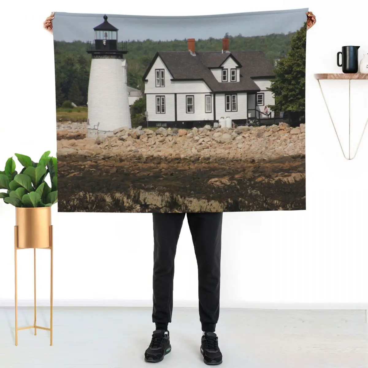 Prospect Harbor Lighthouse Throw Blanket Hairy Thins Camping Kid'S Decorative Throw heavy to sleep Blankets