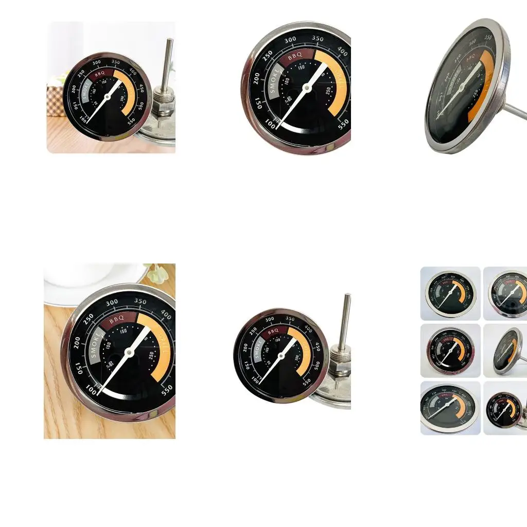  Analog Oven Thermometers Temp Gauge Large Display Stainless Steeel Roasting Temperature Meter Round Thermometers