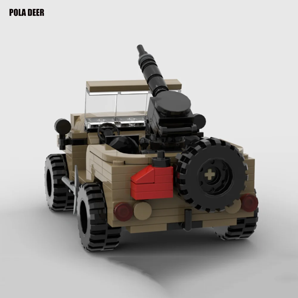 Poladeer 284 Pcs Mine-proof Armored Vehicle Military Model Small Particles Creative Assembly Building Blocks Toy Gift Model