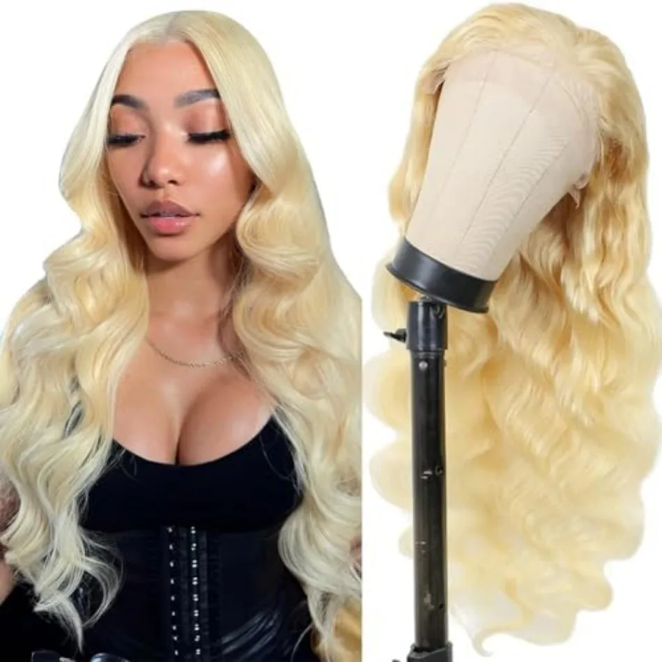 

Blonde 613 Hd Lace Frontal Wigs 13X6 Body Wave Human Hair Wigs 100% Pre Plucked 250 Density Colored Brazilian 30 Inch For Women