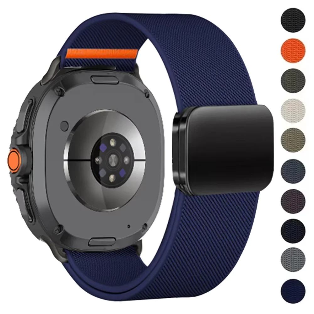 

Нейлоновый эластичный ремешок-петля для Samsung Galaxy watch 8/8 classic 46 мм 44 мм 40 мм без зазоров Магнитный ремешок для Samsung watch 8 Correa