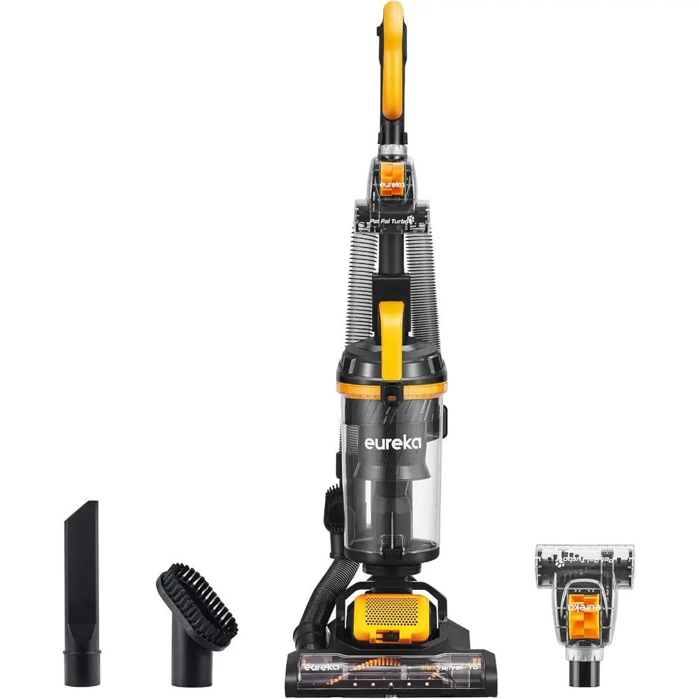 

Pet-Friendly Lightweight Upright Vacuum Cleaner for Carpets and Hard Floors with Advanced Swivel and Pet Tool, Yellow