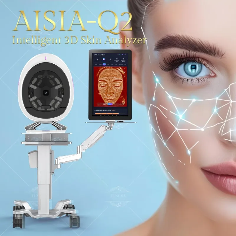 AISIA Q2 3D AI Skin Analyzer HD Facial Scanner Triple Camera Detector Spectrum Diagnosis Smart Report Modify Product Recommend