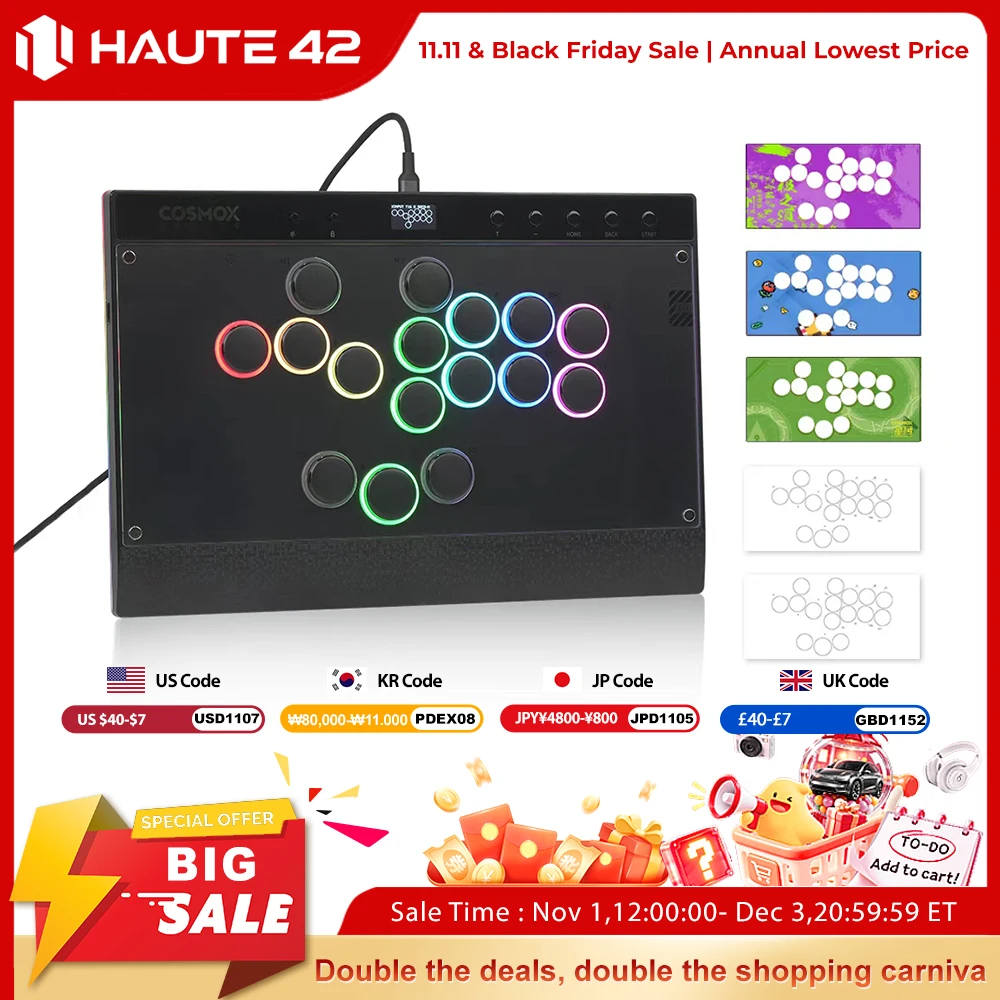 Arcade Fight Stick Hitbox Leverless - Controller Arcade Magnetico Senza Leva Haute42