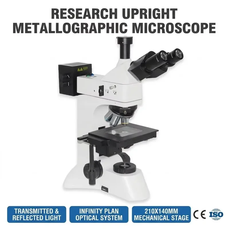 High Resolution Laboratory Metallographic Microscope Support Polarized and Dark Field Upgrades