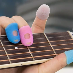 Colorful Silicone Thimbles Hollowed Out Breathable Playing Guitar Protective Finger Sleeve DIY Hand Crafts Sewing Tools