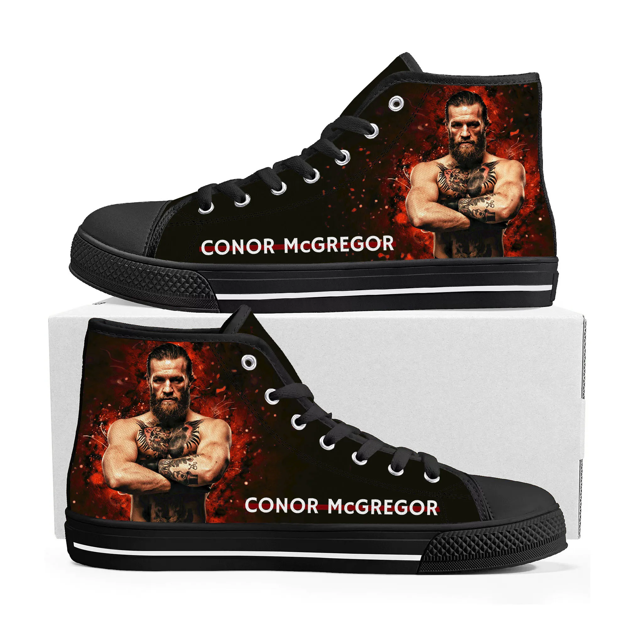 Conor McGregor Notorious Men Fans High Top Sneakers Mens Womens Teenager Canvas Sneaker Casual Custom Made Shoes Customize Shoe