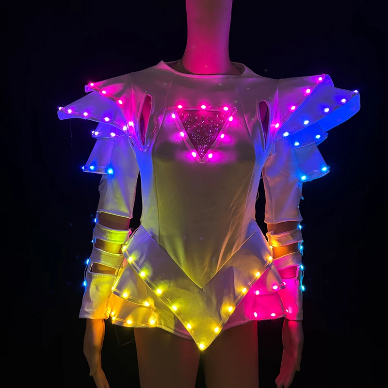 New Arrival Bluetooth APP Remote Control Light Up Luminous Clothes LED Costume Ballet LED Dresses For Dancing Skirts Wedding