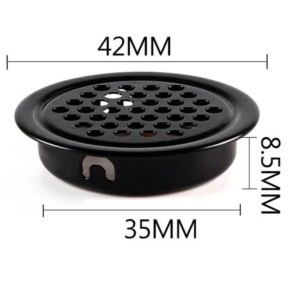 10pcs Round Cabinet Air Duct Vent Dia.19mm-53mm Steel Louver Mesh Hole Plug Decoration Cover Wardrobe Grille Ventilation Systems