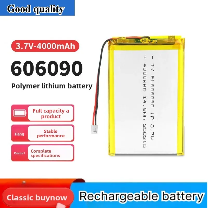 for 606090 Polymer Lithium Battery 4000mAh 3.7V Soft Pack for Mobile Power Supply Solar Light Power Bank