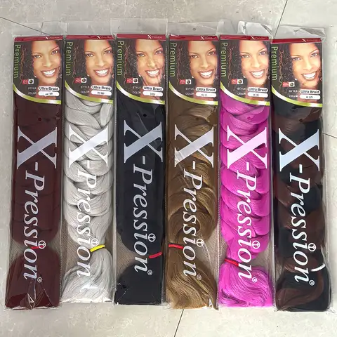 푹신한 Xpression Braiding Hair 크로 셰 뜨개질 헤어 익스텐션 여성용 Kanekalon Pre Stretched Jumbo Braids 합성 헤어 번들