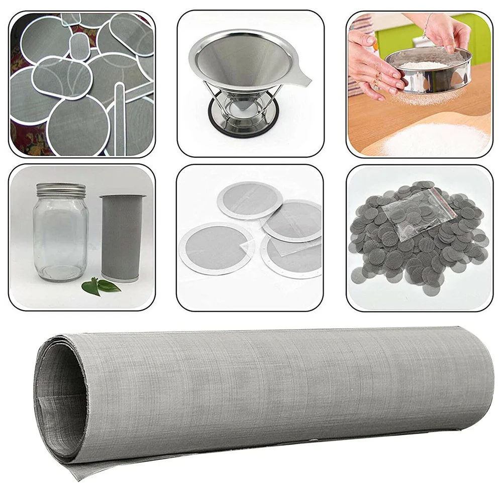 1pc Woven Wire Mesh 100 Mesh Acid Resistance Stainless Steel Water Resistance Wear Resistance Woven Non Toxic Odorless Harmless