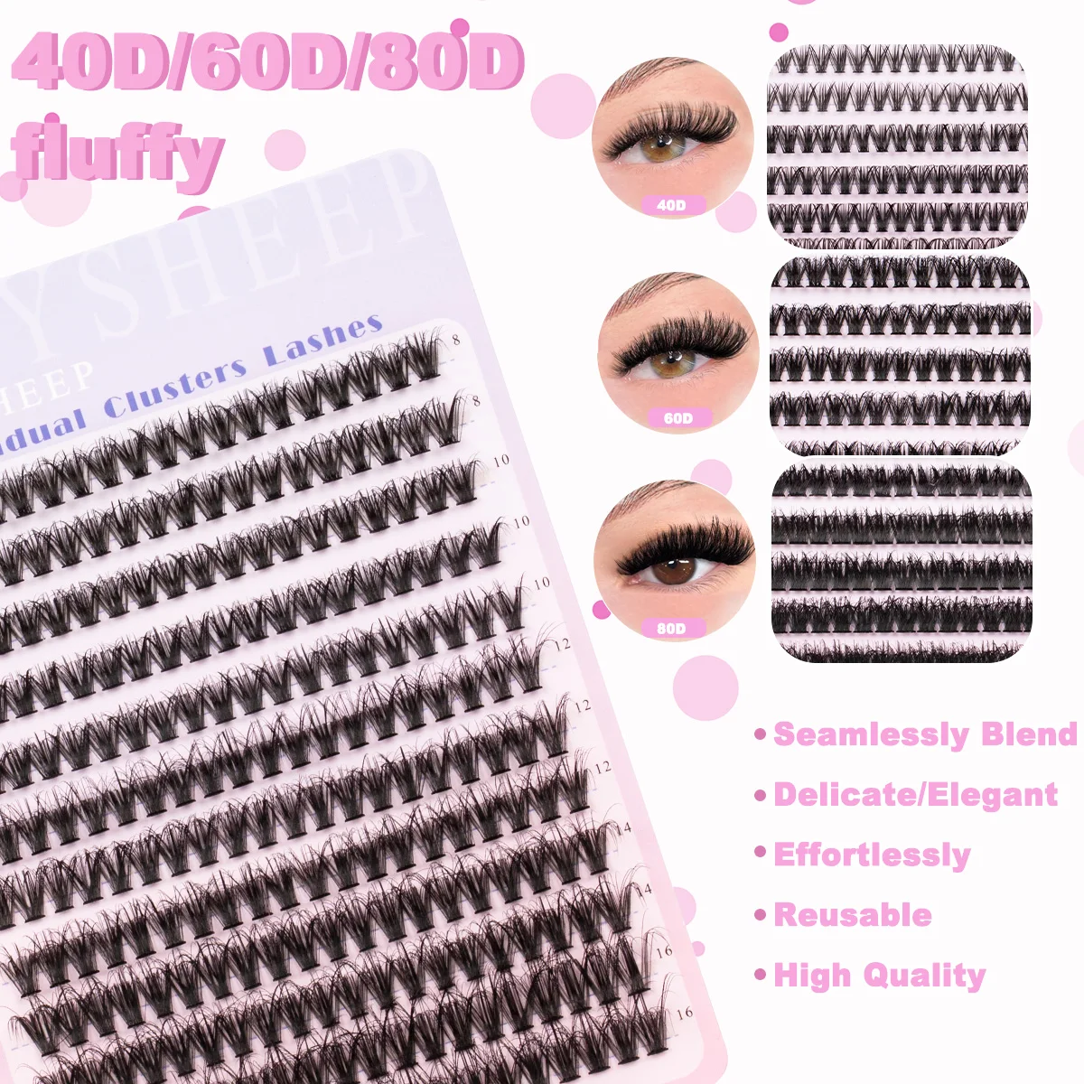 ISEEN Kit di estensione ciglia fai-da-te Kit ciglia individuali con legame e sigillo per ciglia, pinzette per ciglia e pennello per rimozione ciglia