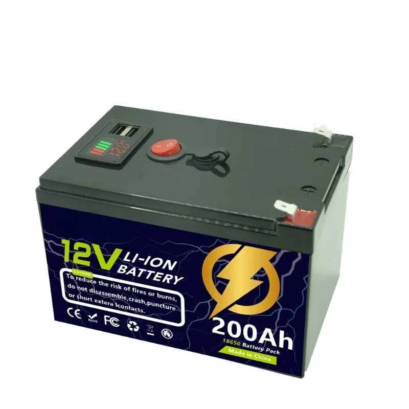 Large Capacity Lithium Battery 12.6V 160Ah 180Ah 200Ah for Solar Panel Fishfinder Drive Wheel Lighting Rechargeable Batteries