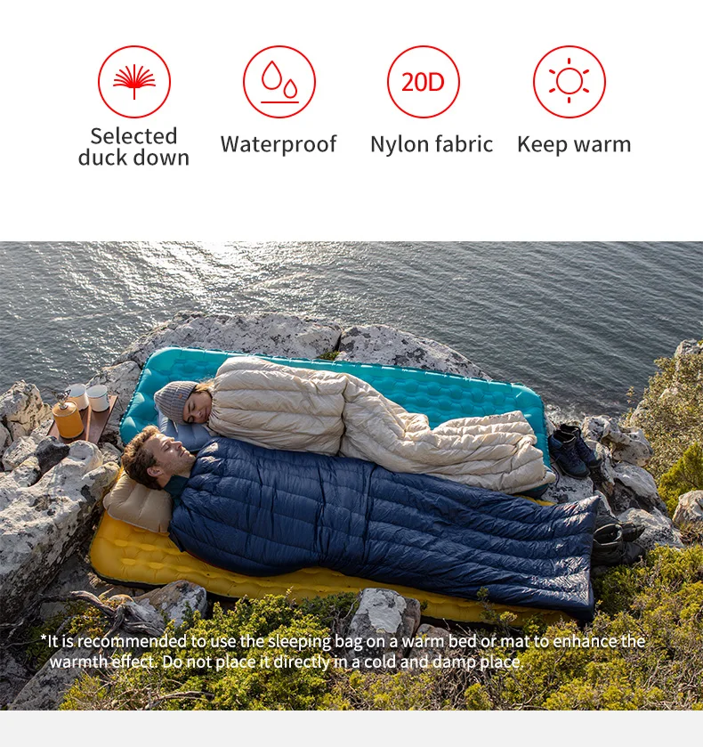 Naturehike CWM400 Schlafsack Wasserdichter Entendaunenschlafsack CW280 Ultraleichter Rucksack-Schlafsack Camping-Schlafsäcke – Detail 3