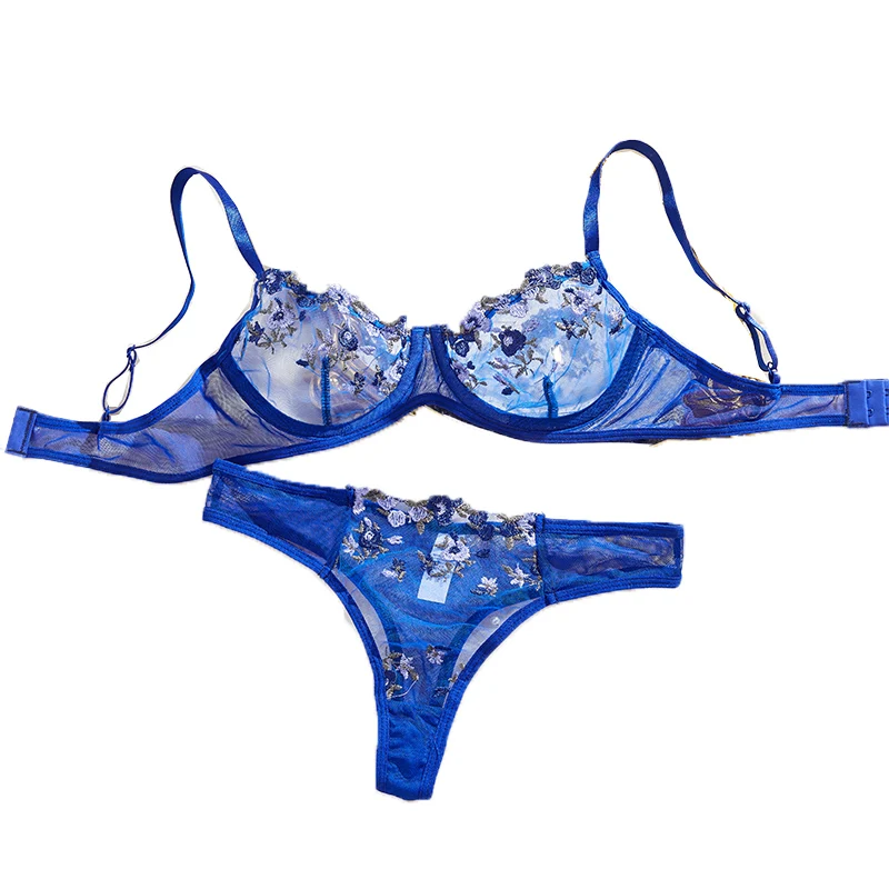 

Adult Fairy Embroidery Brief Set Delicate Bra Kit Push Up Breves Sets Erotic Bras Sexy Lingerie Transparent Women Underwear Gift