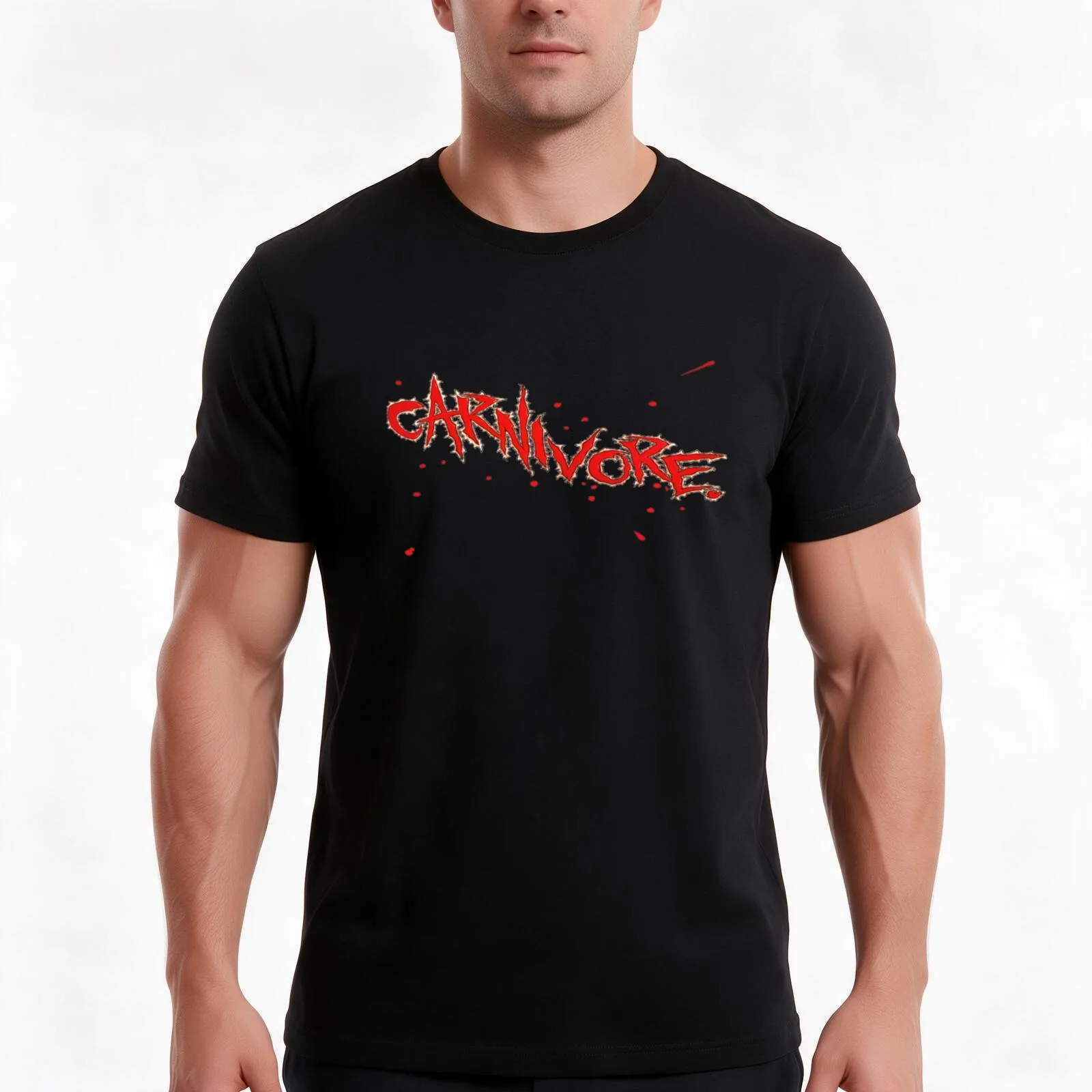Carnivore T-Shirt Summer Casual Cotton Tee Oversized Streetwear Tops Vintage Graphic Print Loose Fit Short Sleeve