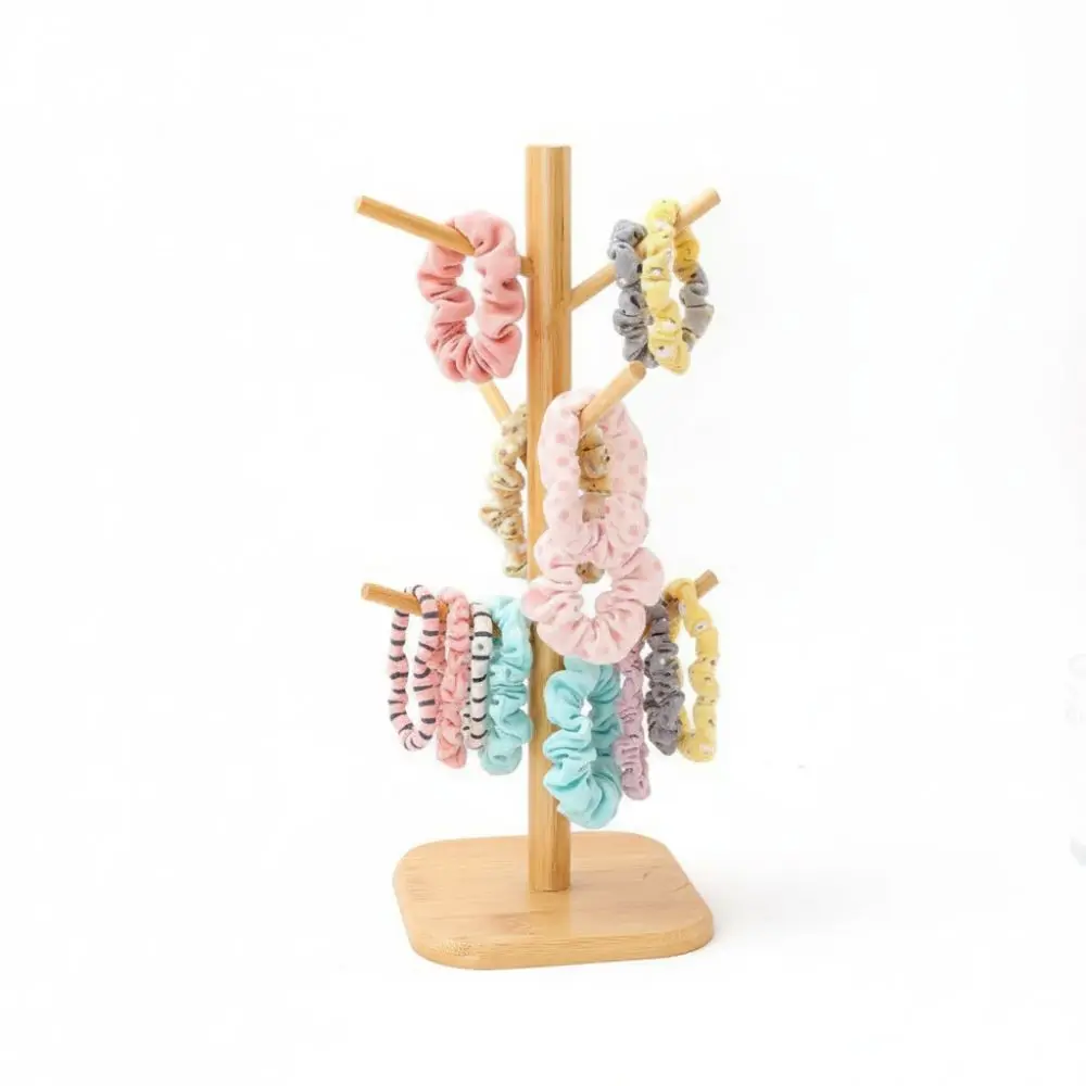 

Sturdy Wooden Mug Holder Tree Non Slip with 6 Hooks Coffee Mug Rack Versatile Thicken Base Coffee Mug Hanger for Countertop