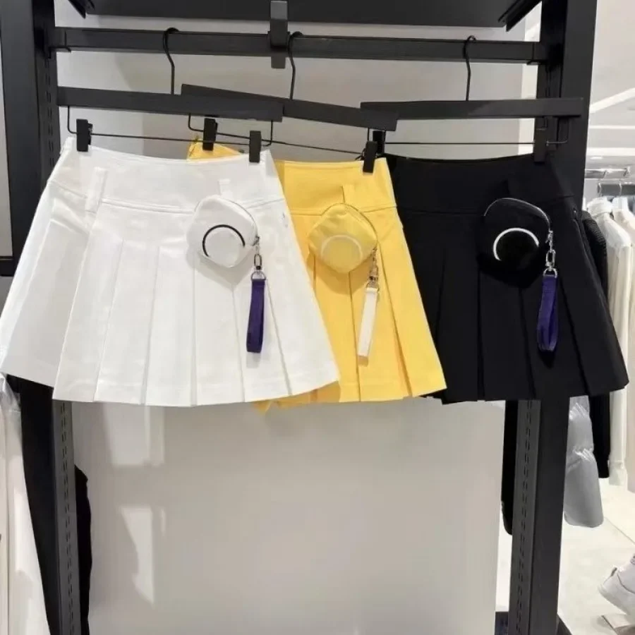 Women's Golf Skirt 2026 New Korean Style High-Waist A-Line Pleated with Shorts Slimming Breathable Lightweight Polyester Stylish