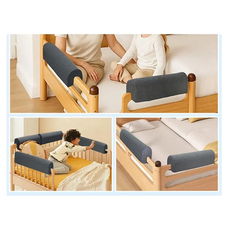 A67M-Toddlers' Bed Guardrail Pad, Bed Rail Bumper Protector For Children, Soft Cushioned Barrier,Increased Height image 4